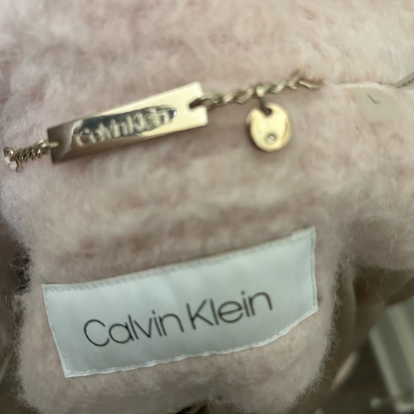Calvin Klein Pink Teddy Jacket with Faux Fur Hood - Picture 8 of 10
